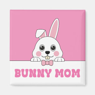 Cute Bunny Mum Pink Magnet