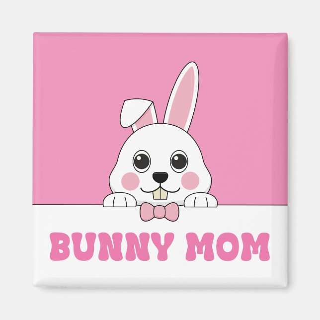 Cute Bunny Mum Pink  Magnet (Front)