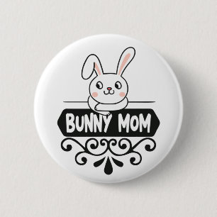 Cute Bunny mum rabbit lover 6 Cm Round Badge