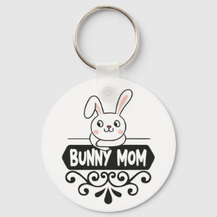 Cute Bunny mum rabbit lover Key Ring