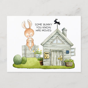 Cute Bunny New Home Moving Announcement Card