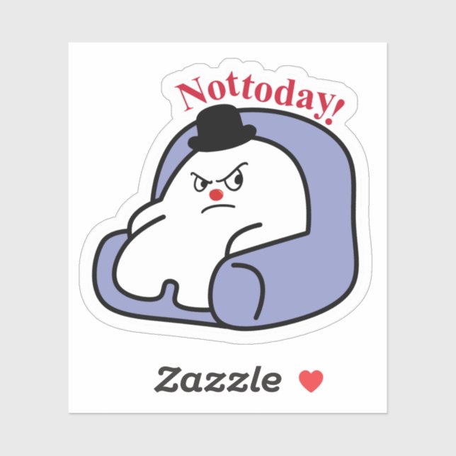Cute Bunny “Not Today” Sticker | Mood & Relatable  (Sheet)