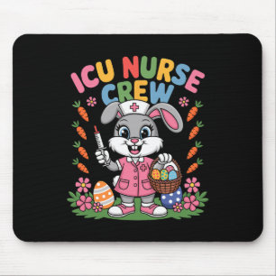 Cute Bunny Nurse Easter Icu Nurse Crew Bunny Easte Mouse Pad