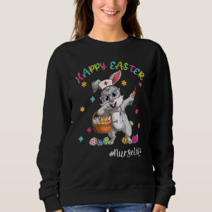 Cute Bunny Nurse Rn Er Cna Bunny Easter Day Nursin Sweatshirt