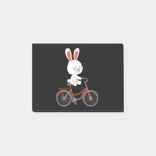 Cute Bunny On Bike Rabbit Cycling Bicycle Bunny Post-it Notes