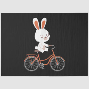 Cute Bunny On Bike Rabbit Cycling Bicycle Bunny Tissue Paper