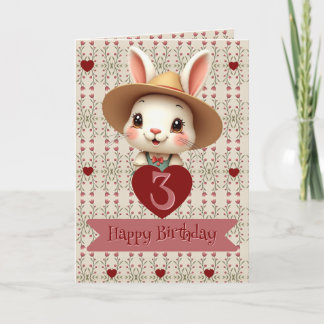 Cute Bunny Paper Birthday Card