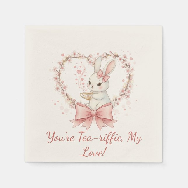 Cute Bunny Party - Personalized Event Decor Napkin (Front)