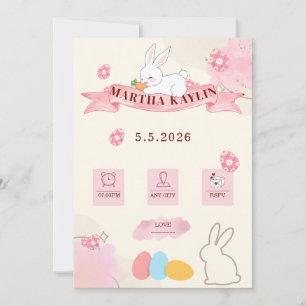 Cute Bunny Pastel Template Baby Shower