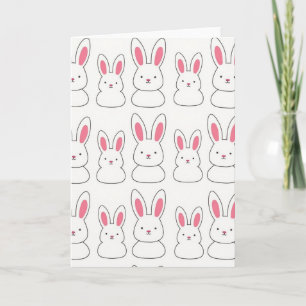 Cute Bunny Pattern Art Card