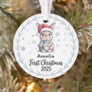 Cute Bunny Personalised Baby’s First Christmas  Ornament