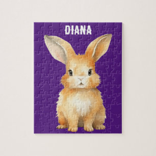 Cute Bunny Personalised Jigsaw Puzzle