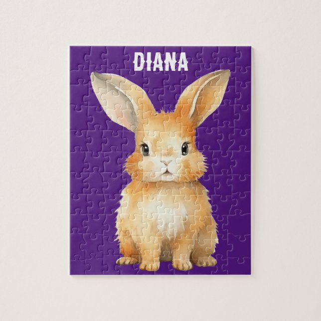 Cute Bunny Personalised Jigsaw Puzzle (Vertical)