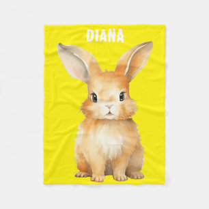 Cute Bunny Personalized Fleece Blanket