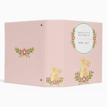 Cute Bunny Pink Baby Book Binder