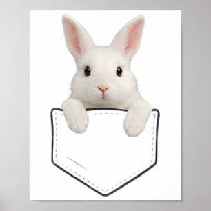 Cute Bunny Pocket Rabbit Easter Men Women Boys Gir Poster