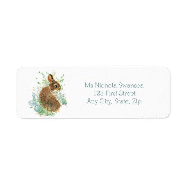Cute Bunny Rabbit Animal Address label Return Address Label (Front)
