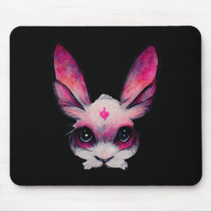 Cute Bunny Rabbit Animal With Colours - A Girls Ha Mouse Pad