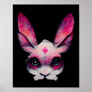 Cute Bunny Rabbit Animal With Colours - A Girls Ha Poster
