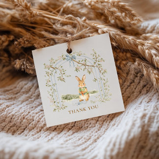 Cute Bunny Rabbit Arch Baby Shower Thank You Favour Tags
