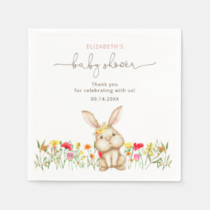 Cute Bunny Rabbit Baby Shower Napkins