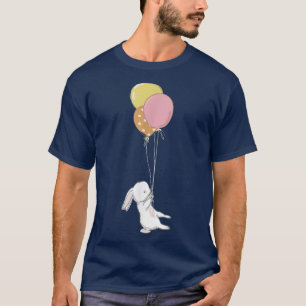 Cute Bunny Rabbit & Balloons Animal Lover & Gift T-Shirt