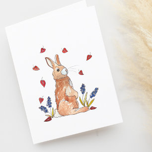 Cute Bunny Rabbit Blank Thank You Card