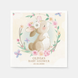 Cute Bunny Rabbit Boho Chic Baby Shower  Napkin