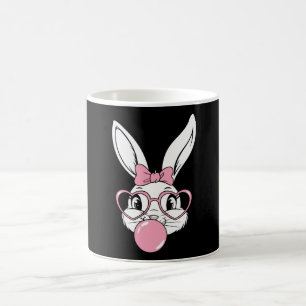 Cute Bunny Rabbit Bubblegum Heart Glasses Easter Coffee Mug