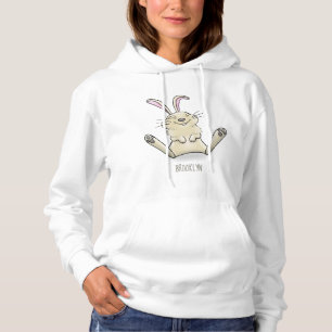 Cute bunny rabbit cartoon illustration hoodie