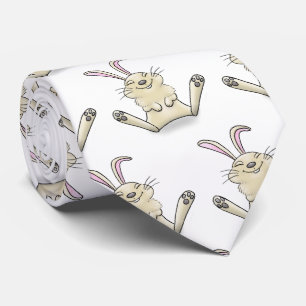 Cute bunny rabbit cartoon illustration tie
