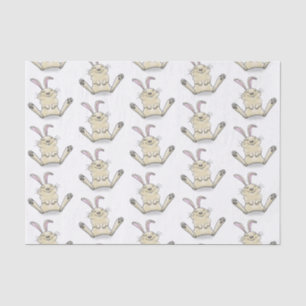 Cute bunny rabbit cartoon illustration tissue paper