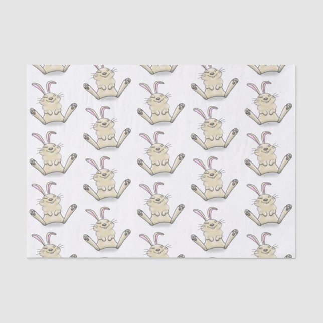 Cute bunny rabbit cartoon illustration tissue paper (Front)