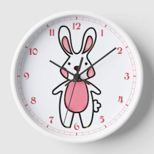 Cute Bunny Rabbit  Clock