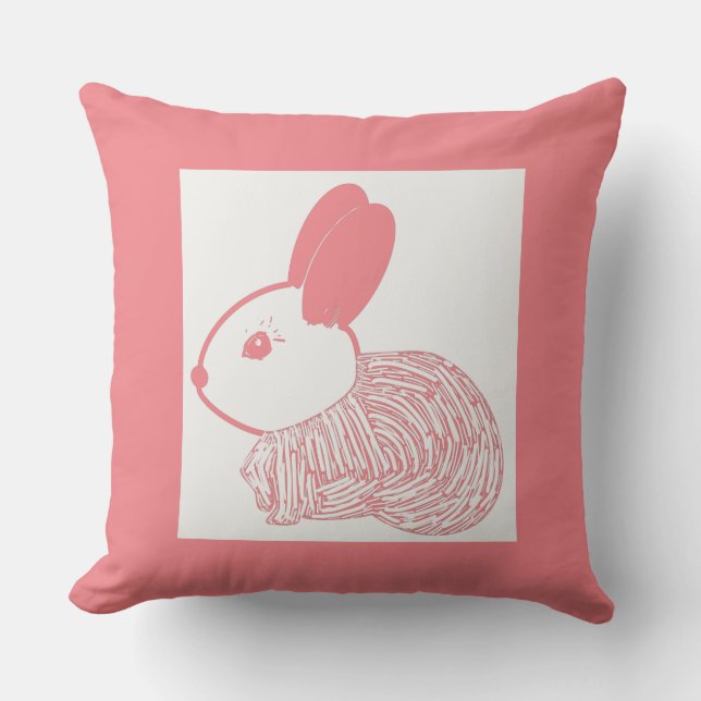 Cute Bunny Rabbit Cushion (Front)