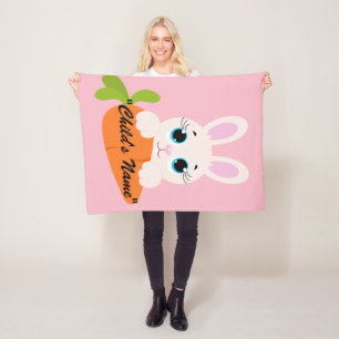 Cute Bunny Rabbit Design Baby Crib Fleece Blanket