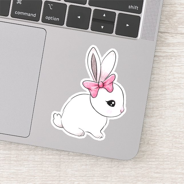 Cute bunny rabbit doodle drawing sticker (Detail)
