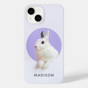 Cute Bunny Rabbit Easter Modern Chic Personalised Case-Mate iPhone 14 Case