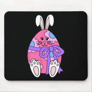 Cute Bunny Rabbit Egg Floral Girls Happy Easter Da Mouse Pad