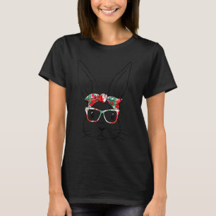 Cute Bunny Rabbit Face Flora Glasses Headband East T-Shirt
