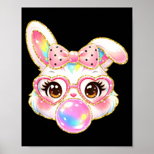 Cute Bunny Rabbit Face For Women Girls Kids Teens  Poster