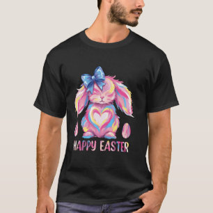 Cute Bunny Rabbit Face Girl Happy Easter Day Coque T-Shirt