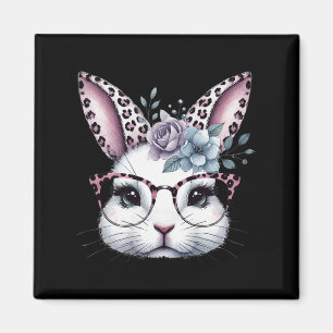Cute Bunny Rabbit Face Gles Girls Happy Easter Day Magnet