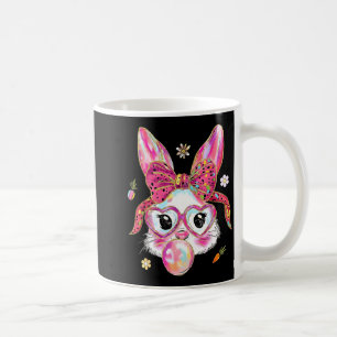 Cute bunny rabbit face happy easter day women girl coffee mug
