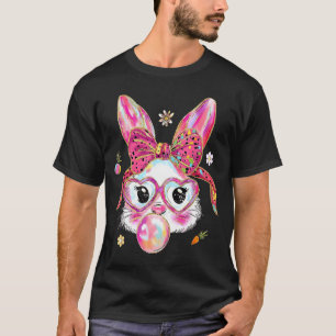 Cute bunny rabbit face happy easter day women girl T-Shirt