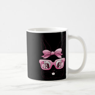 Cute Bunny Rabbit Face Pink Gles Bow Tie Happy Eas Coffee Mug