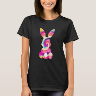 Cute Bunny Rabbit Face Tie Dye Glasses Girl Happy T-Shirt