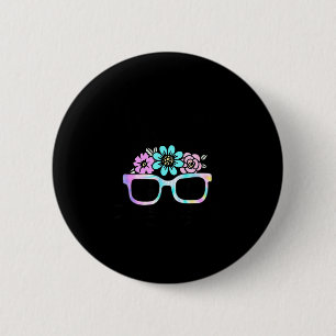 Cute bunny rabbit face tie dye glasses girl happyC 6 Cm Round Badge