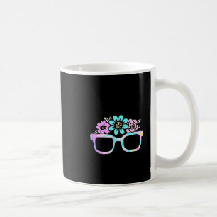 Cute bunny rabbit face tie dye glasses girl happyC Coffee Mug