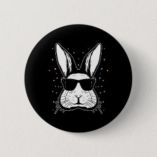 Cute Bunny Rabbit Face Tie Dye Gles Girl Happy Eas 6 Cm Round Badge